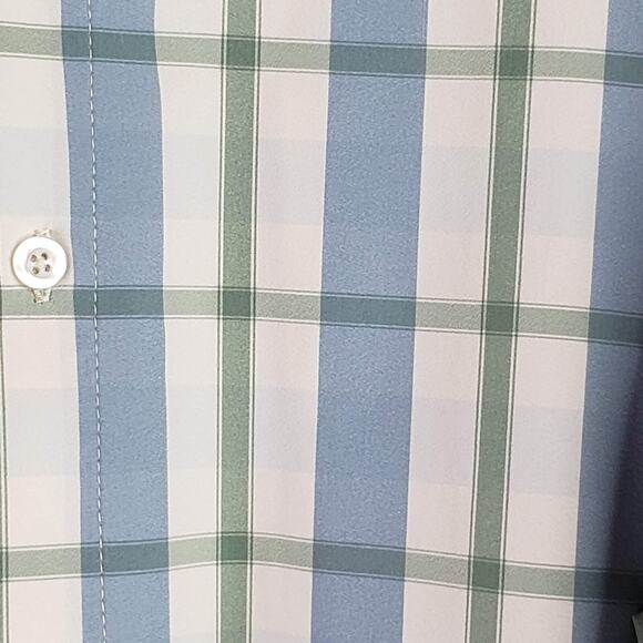 Mizzen Main Shirt Men’s Size XXL Trim Fit Long Sleeve Button Up Plaid Blue - Picture 4 of 10